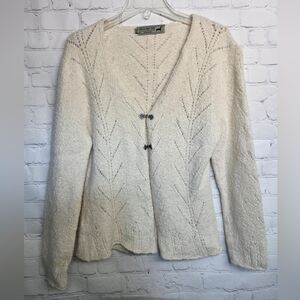 Peruvian Link Cream Alpaca Cardigan